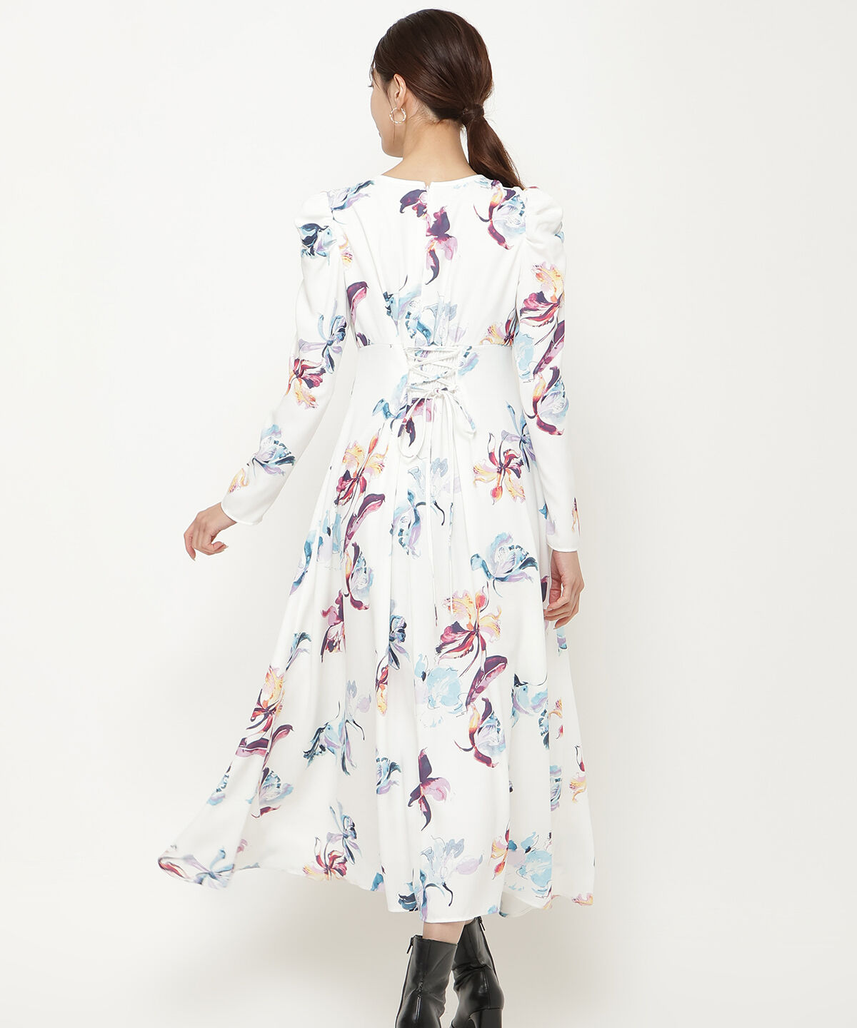 アンドクチュール「ウォーターフラワープリントワンピース」|ワンピース|