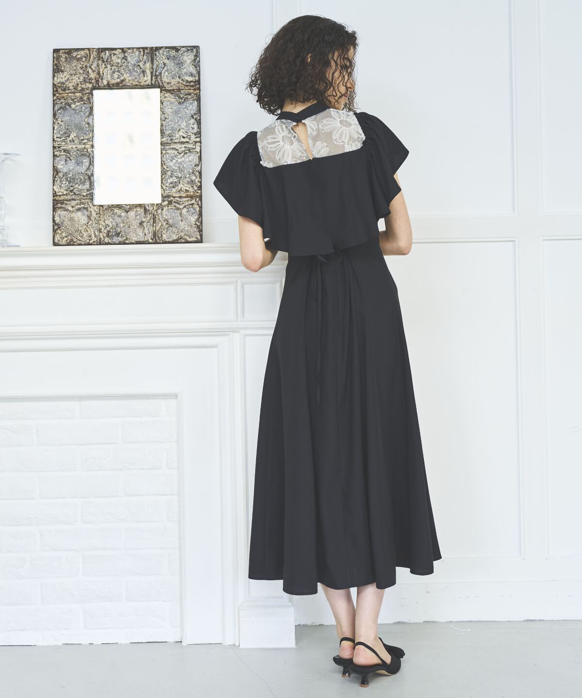 アンドクチュール「2WAYフラワーレースケープドレス」|ドレス|