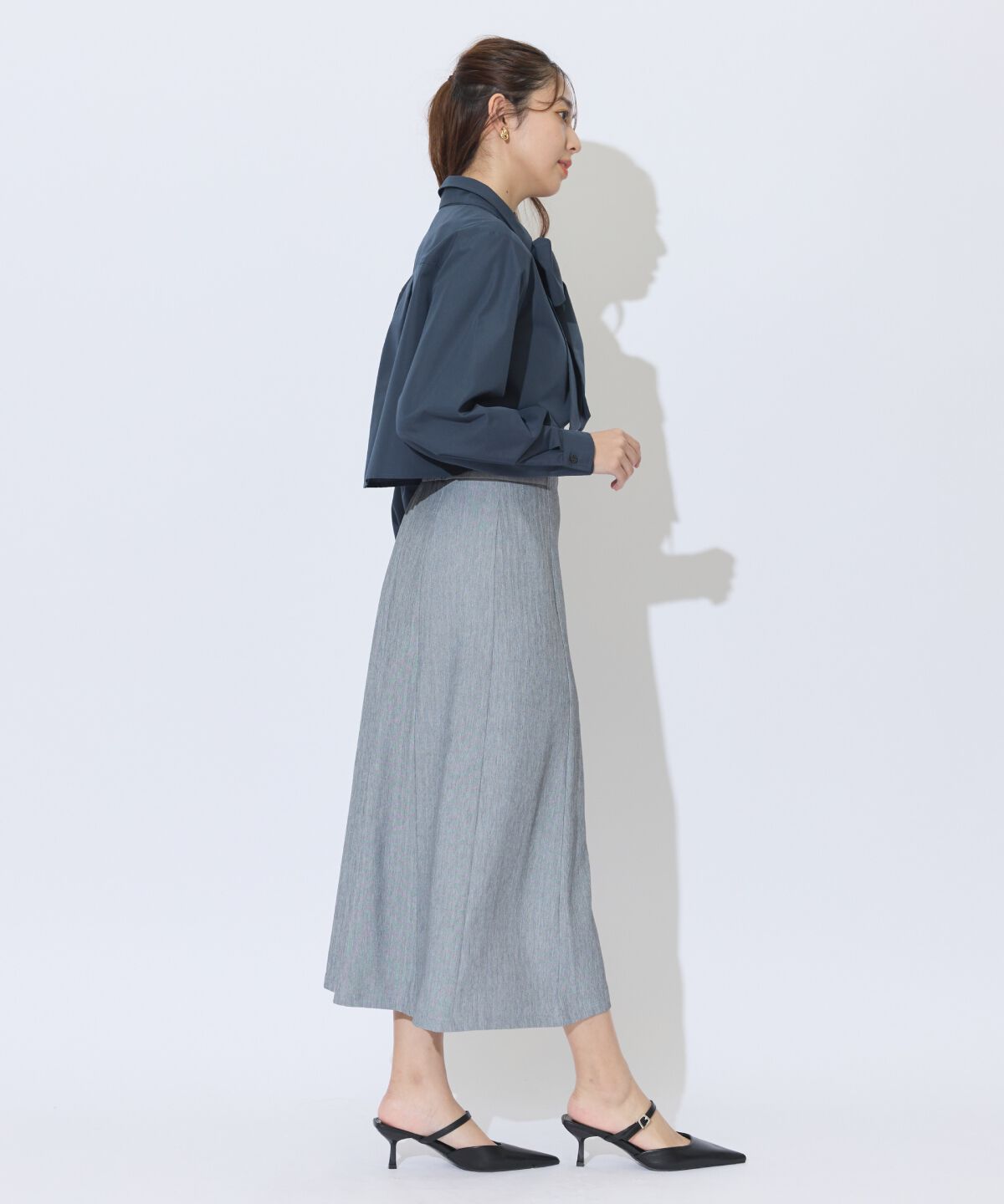 アンドクチュール「サイドレースアップリボンスリットスカート」|タイト|