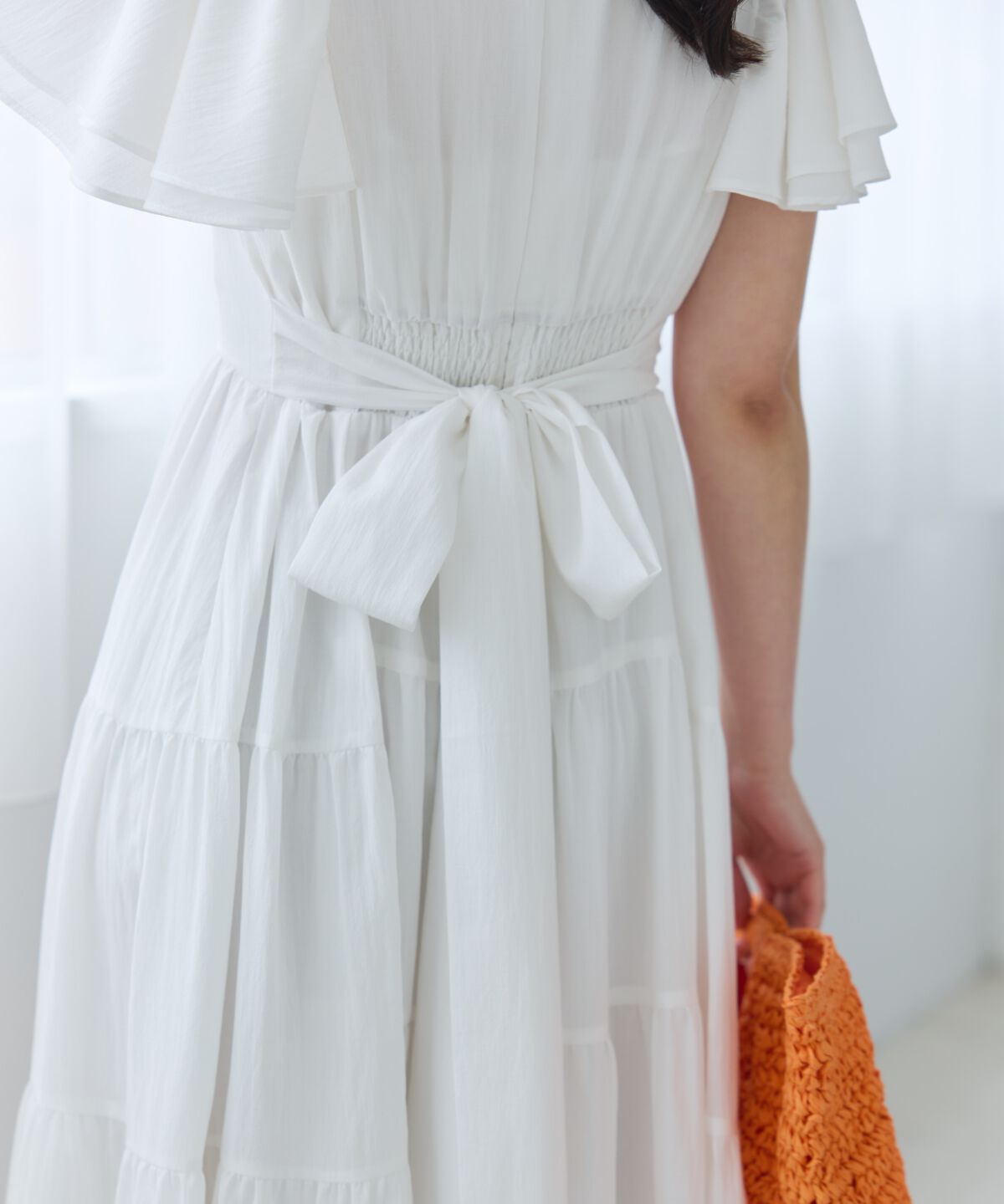 アンドクチュール「ギャザーVネックティアードワンピース」|ワンピース|