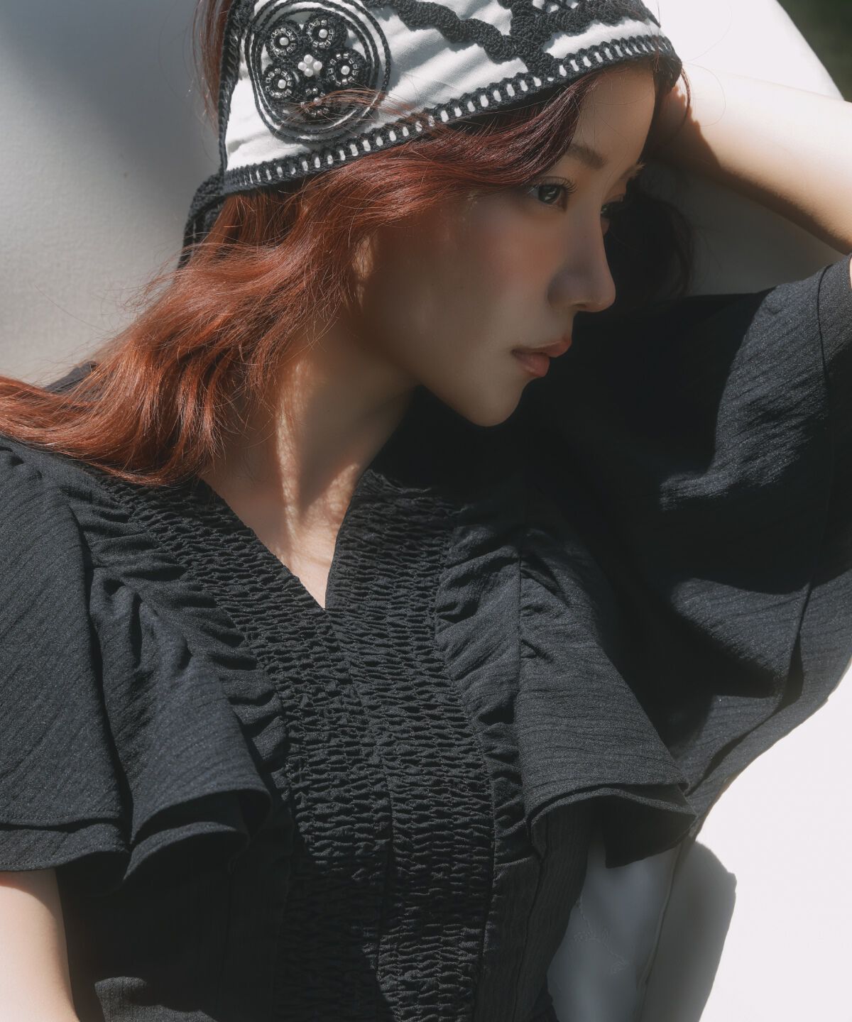 アンドクチュール「ギャザーVネックティアードワンピース」|ワンピース|