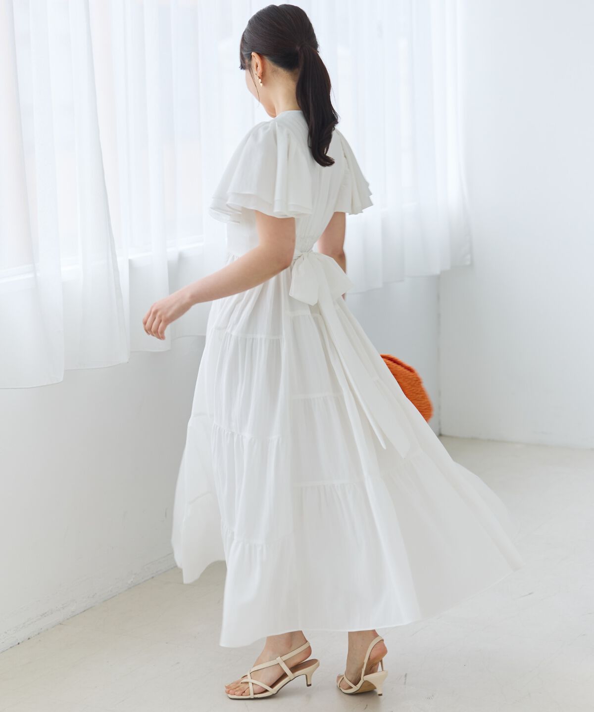 アンドクチュール「ギャザーVネックティアードワンピース」|ワンピース|