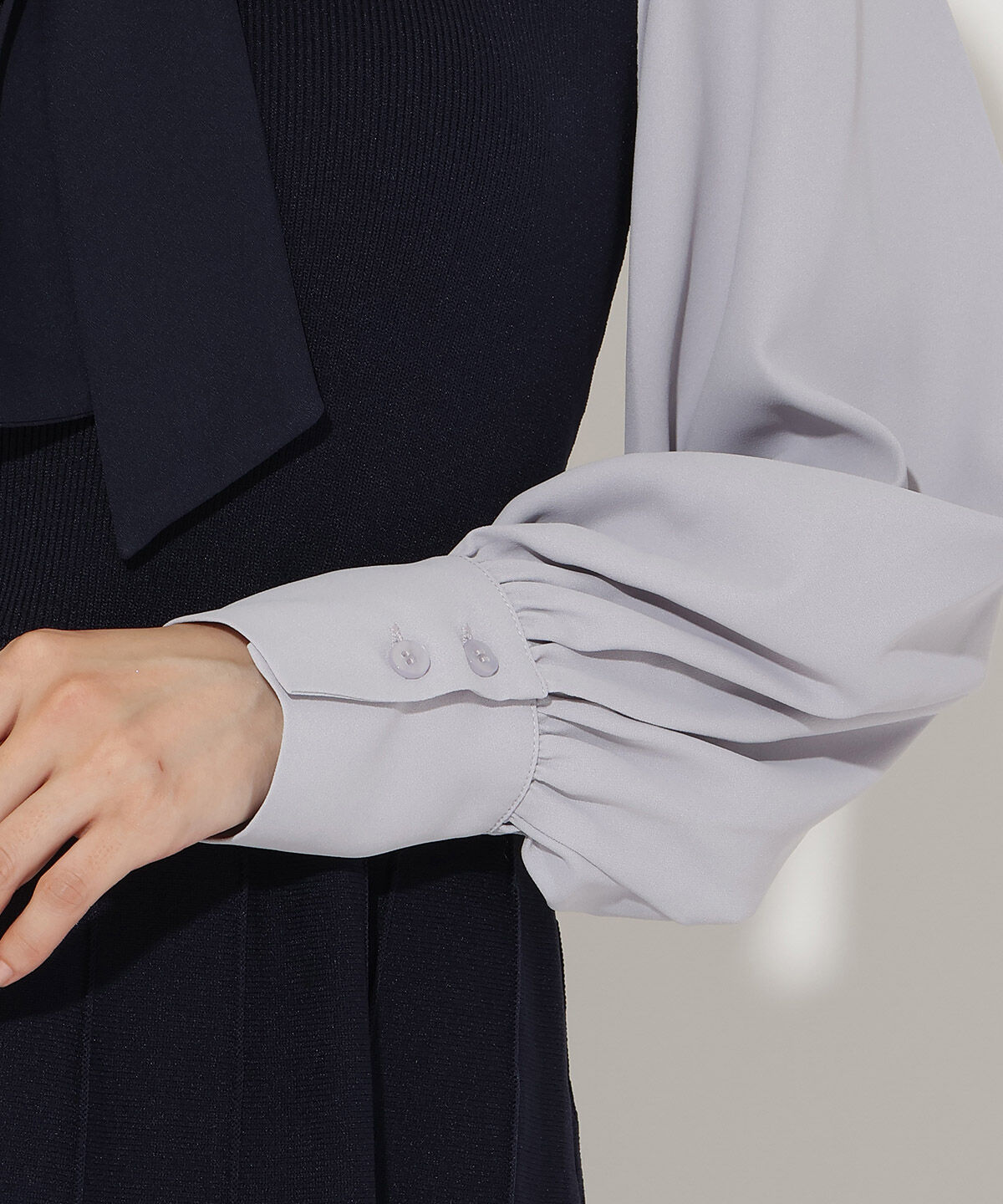 アンドクチュール「ニットビスチェ風リボンタイワンピース」|ワンピース|