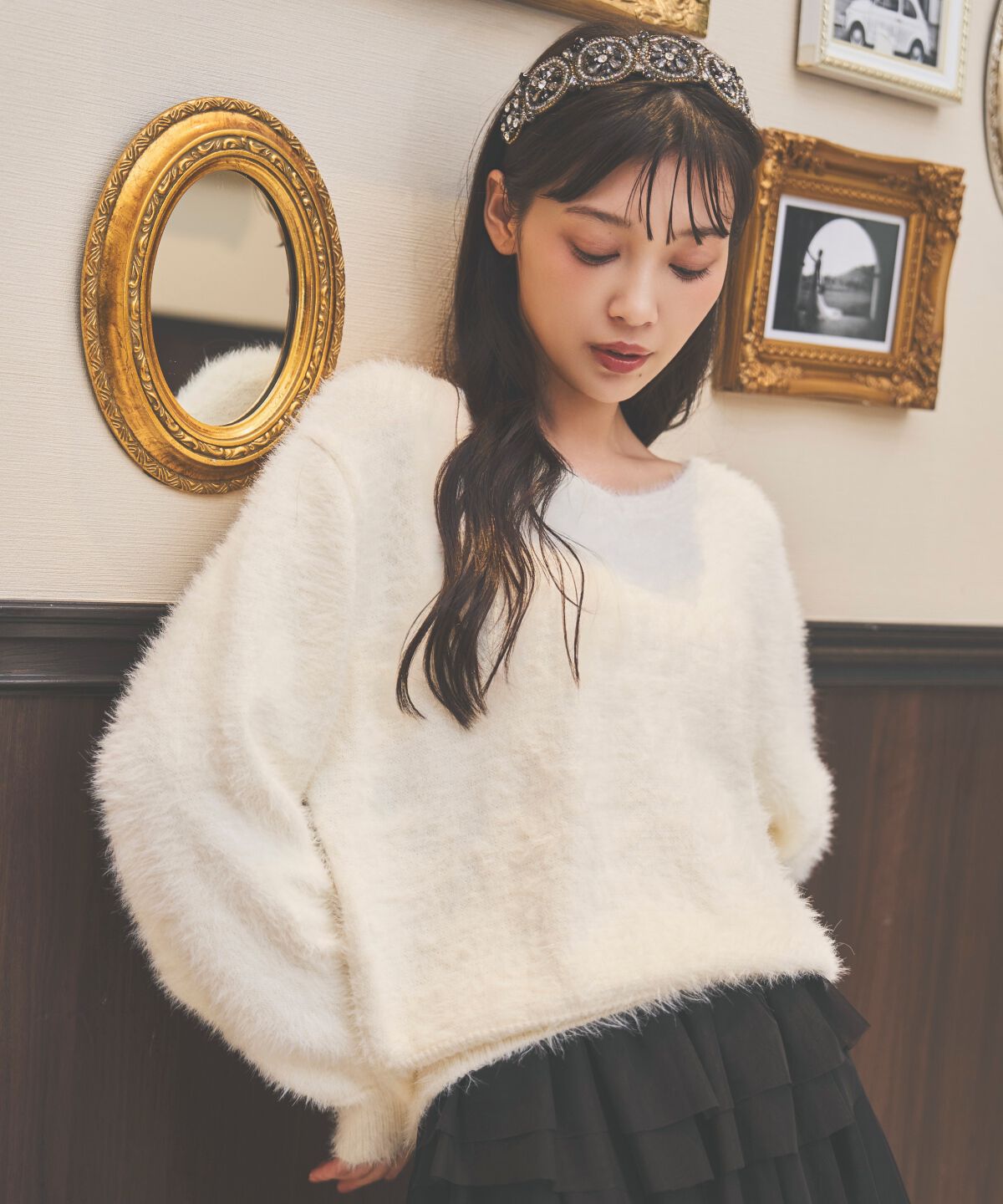 アンドクチュール「前後２WAYシャギーニットプルオーバー」|ニット・セーター|