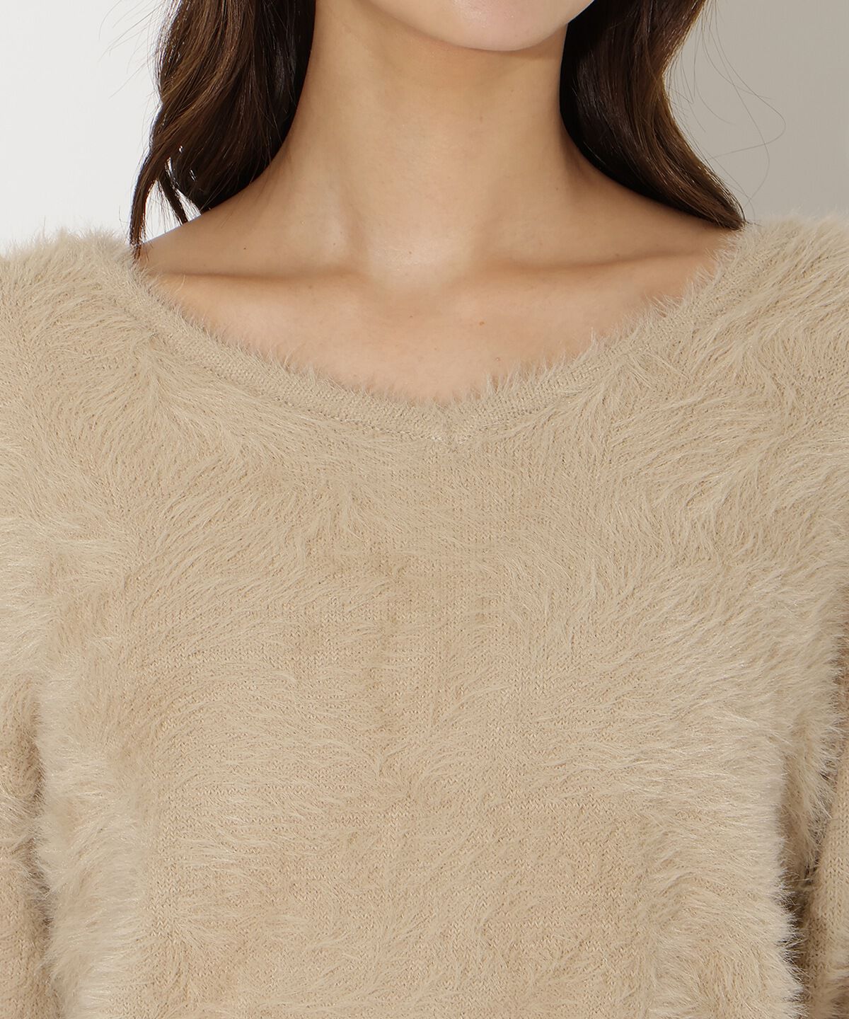 アンドクチュール「前後２WAYシャギーニットプルオーバー」|ニット・セーター|