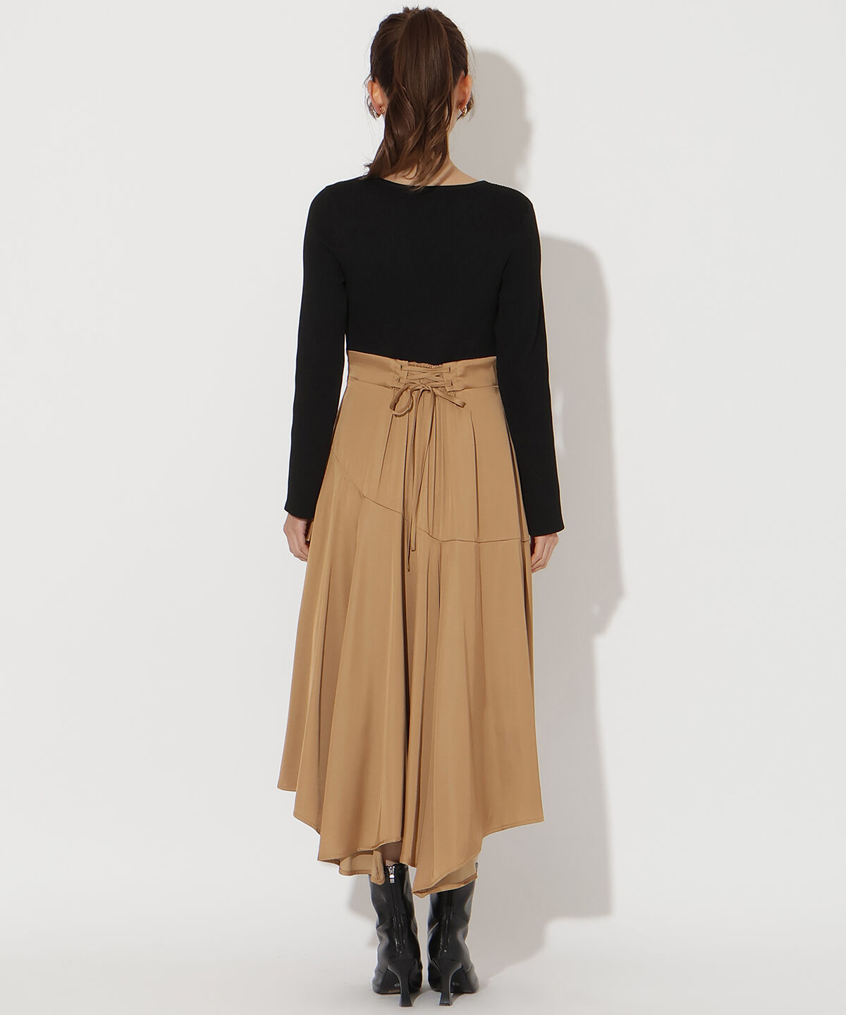 アンドクチュール「アシメスカートドッキングワンピース」|ワンピース|