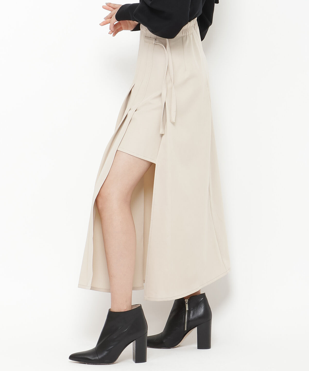 REDYAZEL「アシメソフトプリーツスカート」|フレア|