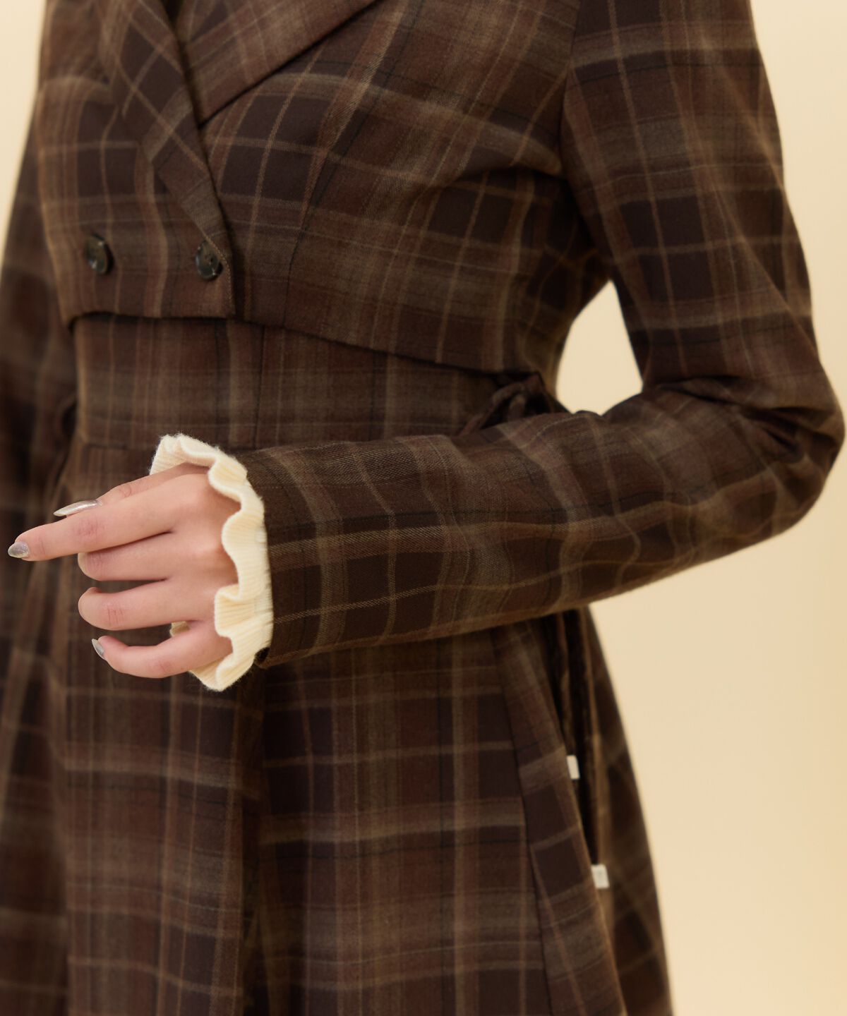 REDYAZEL「チェックショートダブルジャケット」|テーラードジャケット|