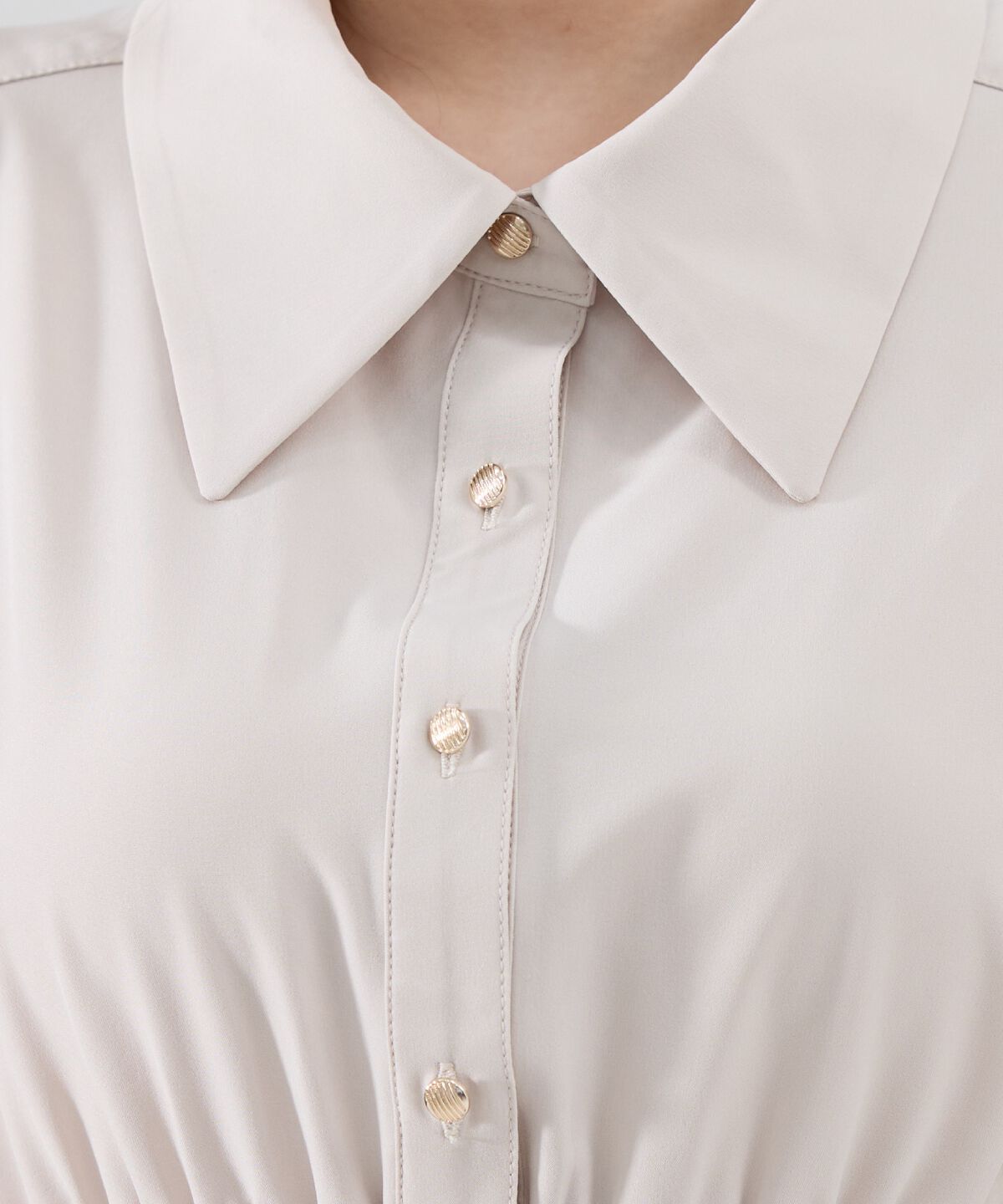 REDYAZEL「ウエストシャーリングシャツワンピース」|ワンピース|