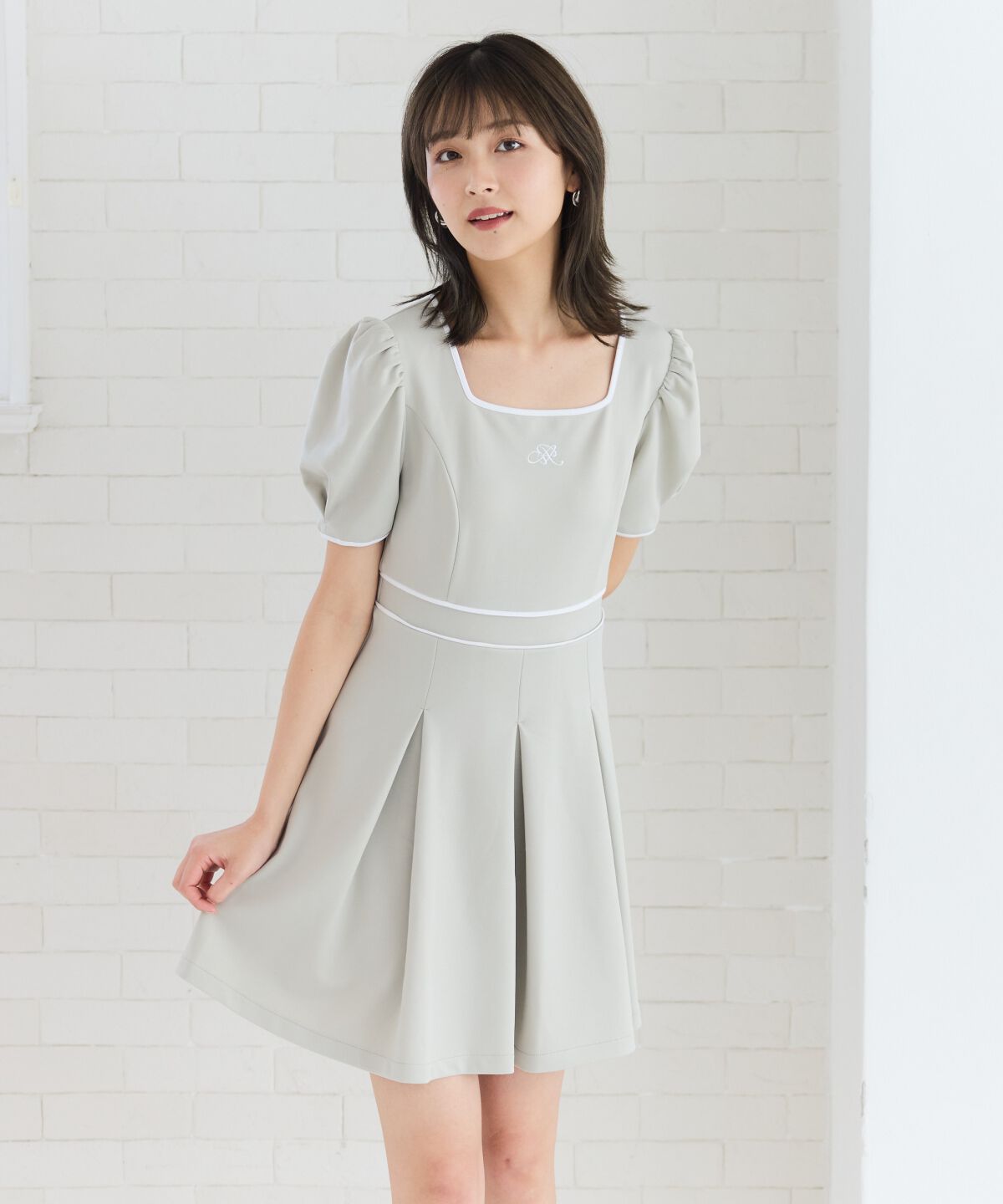 REDYAZEL「ボックスタックフレアカットワンピース」|ワンピース|ミント