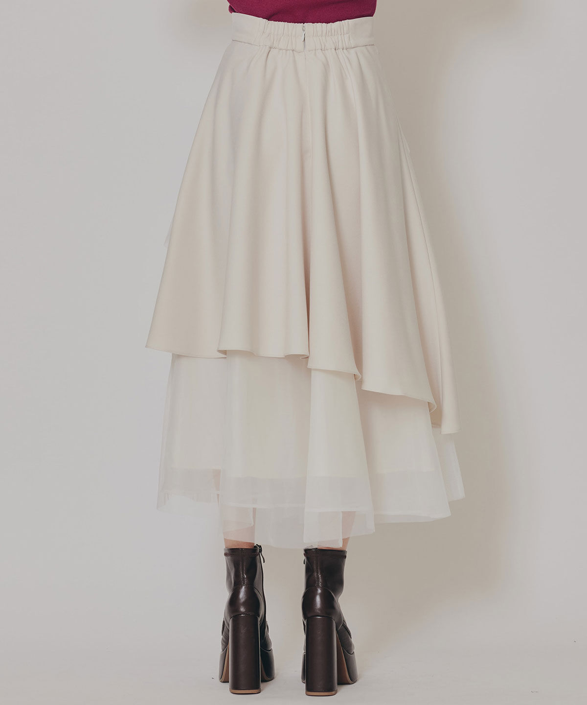 REDYAZEL「シアーMIXティアードスカート」|フレア|