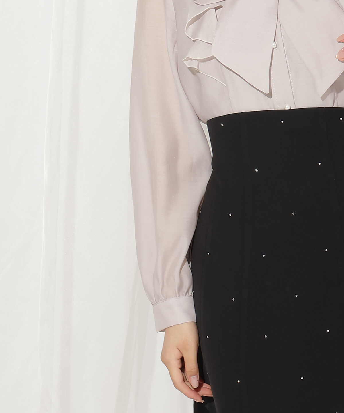 WILLSELECTION「シアーラッフルボウタイブラウス」|シャツ・ブラウス|