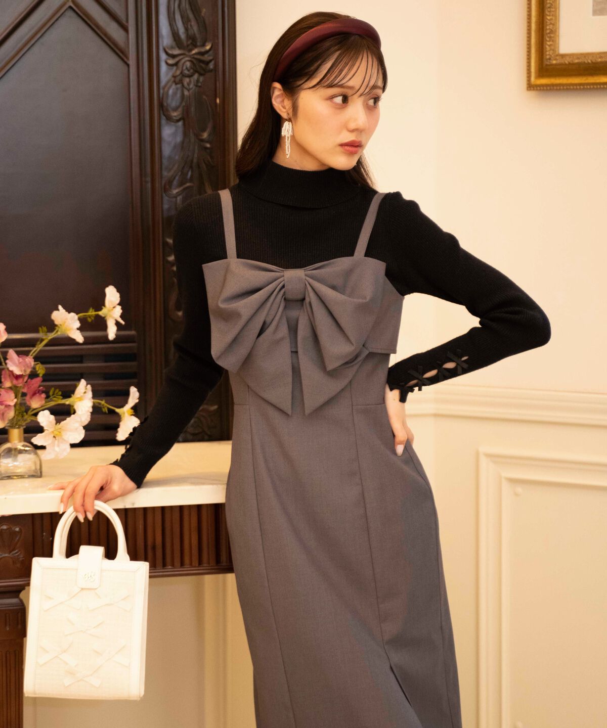 WILLSELECTION「ドレープリボンIラインワンピース」|ワンピース|