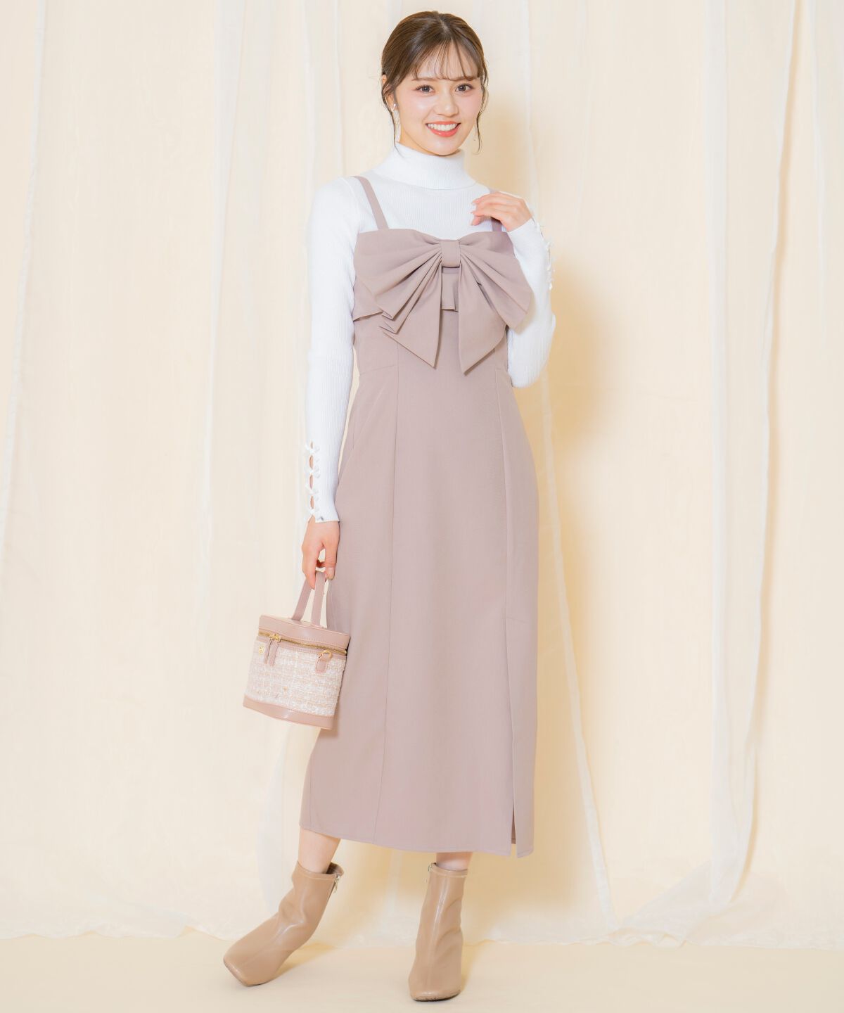 WILLSELECTION「ドレープリボンIラインワンピース」|ワンピース|