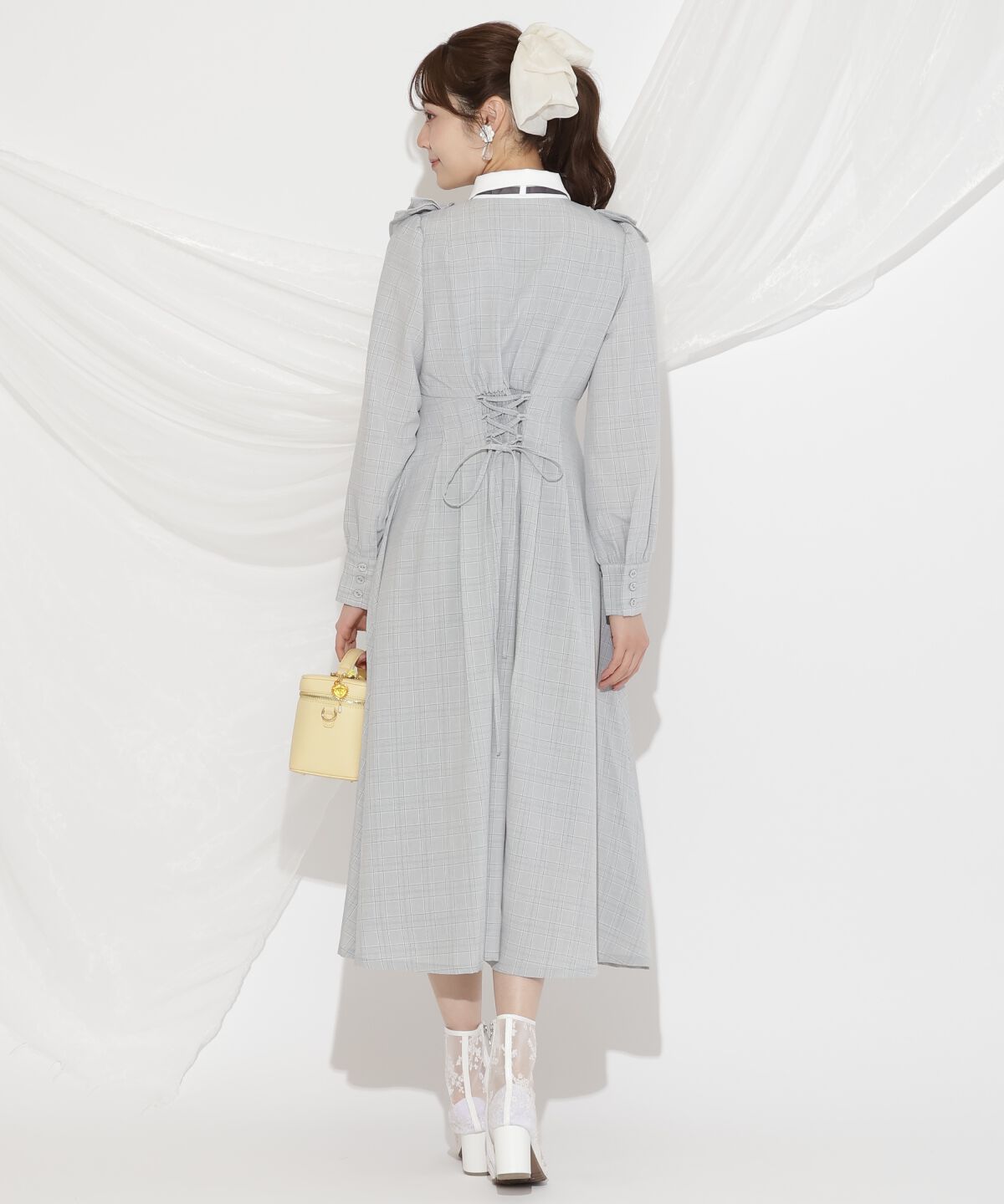 WILLSELECTION「配色襟ダブルフリルシャツワンピース」|ワンピース|