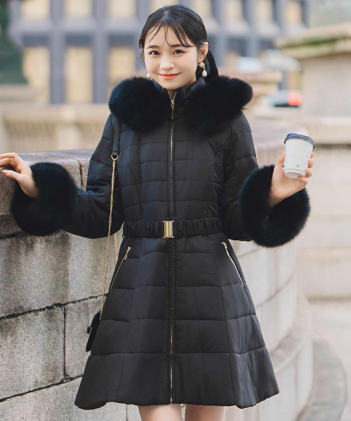 WILLSELECTION「フォックスファーキルティングフレアコート」|その他|