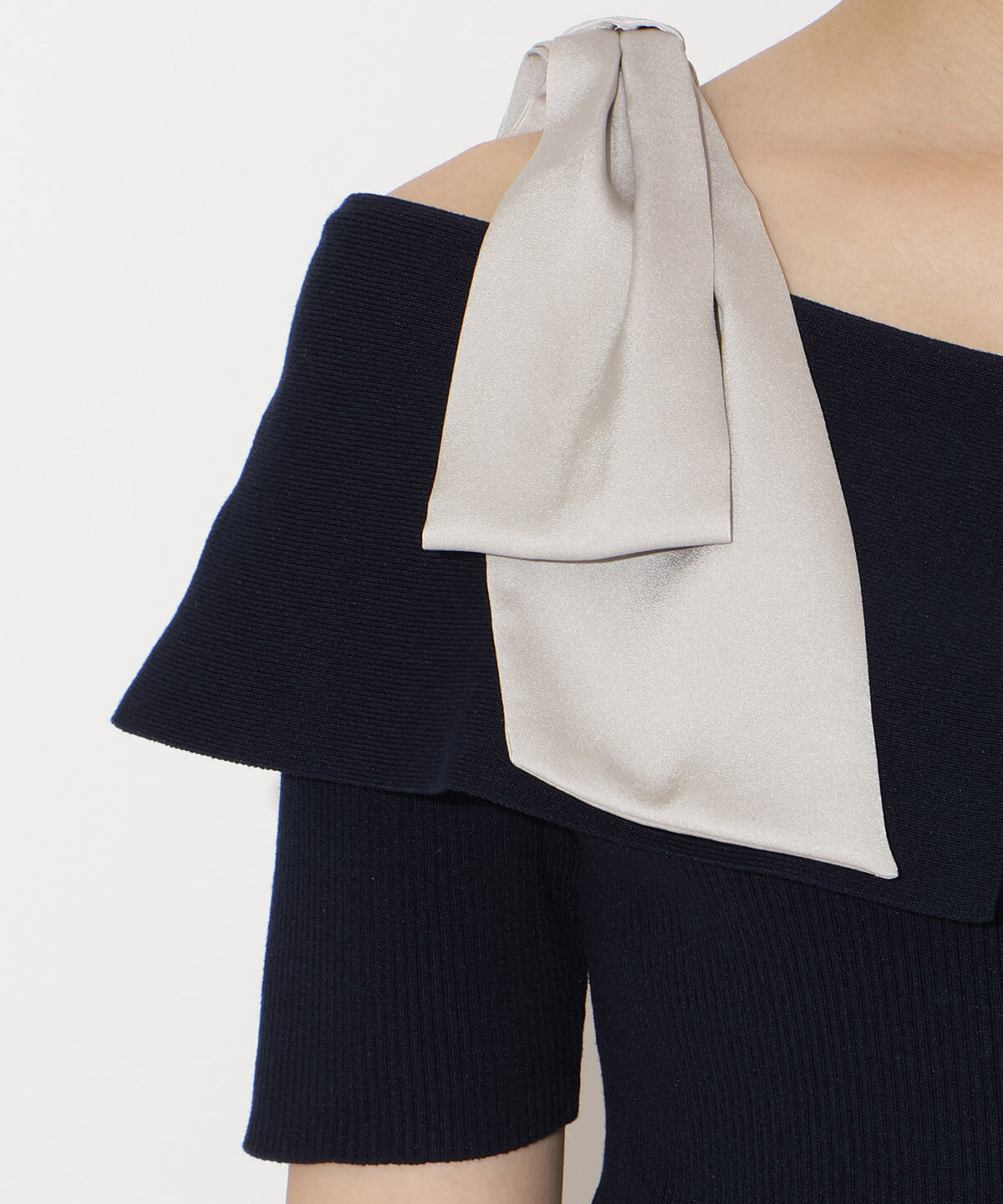 WILLSELECTION「リボンオフショルハーフスリーブニット」|ニット・セーター|