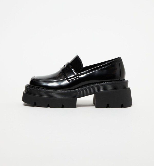 SY UNITED ARROWS「＜SY＞ スクエアボリュームローファー フラット65&uarr;」|ローファー|BLACK