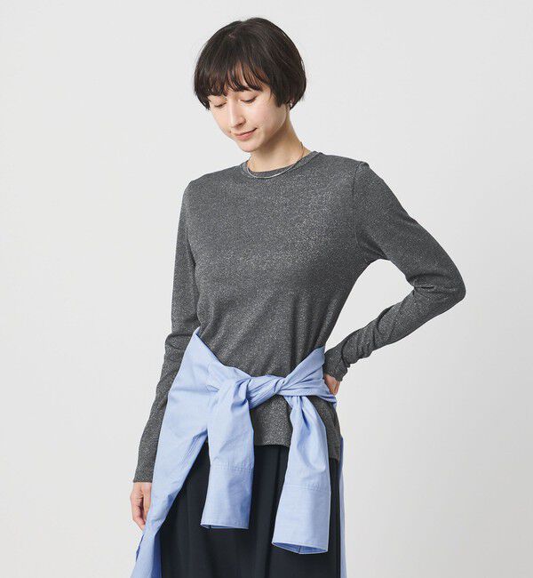 UNITED ARROWS「ラメ テンジク ロングスリーブ カットソー」|Tシャツ・カットソー|DK.GRAY