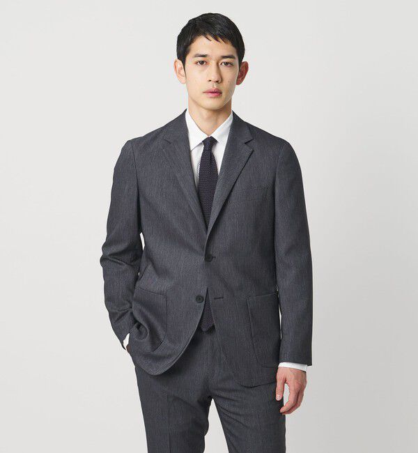 UNITED ARROWS「デニムライク シングル ２ボタン テーラード ジャケット UA COZY　ウォッシャブル　ヨコストレッチ　防しわ」|テーラードジャケット|