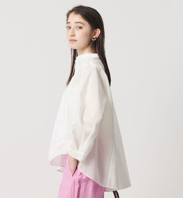 UNITED ARROWS「シアー コンビ フレア シャツ」|シャツ・ブラウス|