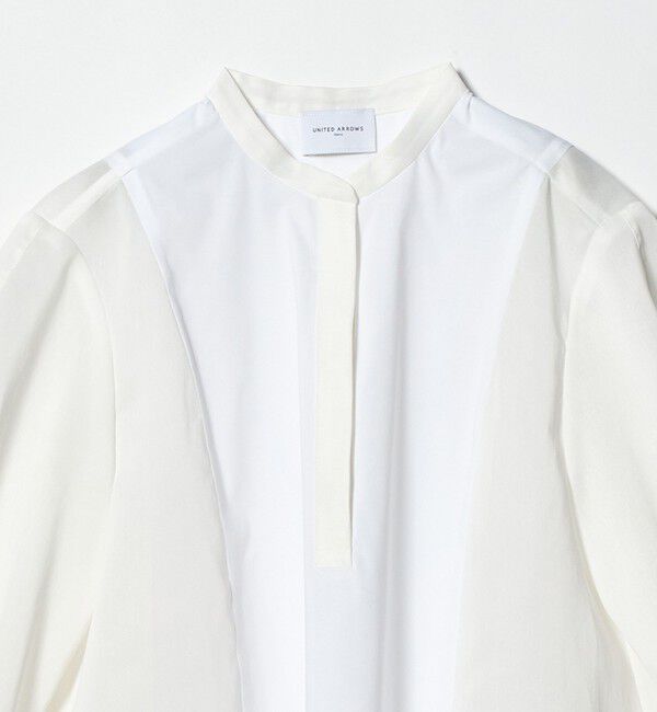 UNITED ARROWS「シアー コンビ フレア シャツ」|シャツ・ブラウス|