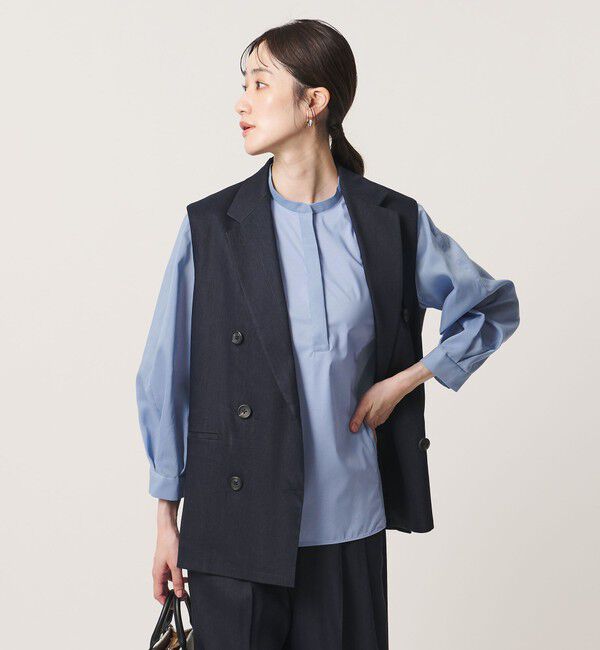 UNITED ARROWS「シアー コンビ フレア シャツ」|シャツ・ブラウス|