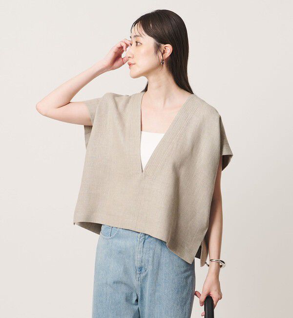 UNITED ARROWS「＜SACRA＞ラスティック Vネック トップ」|シャツ・ブラウス|