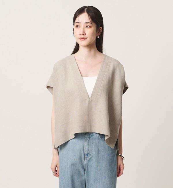 UNITED ARROWS「＜SACRA＞ラスティック Vネック トップ」|シャツ・ブラウス|