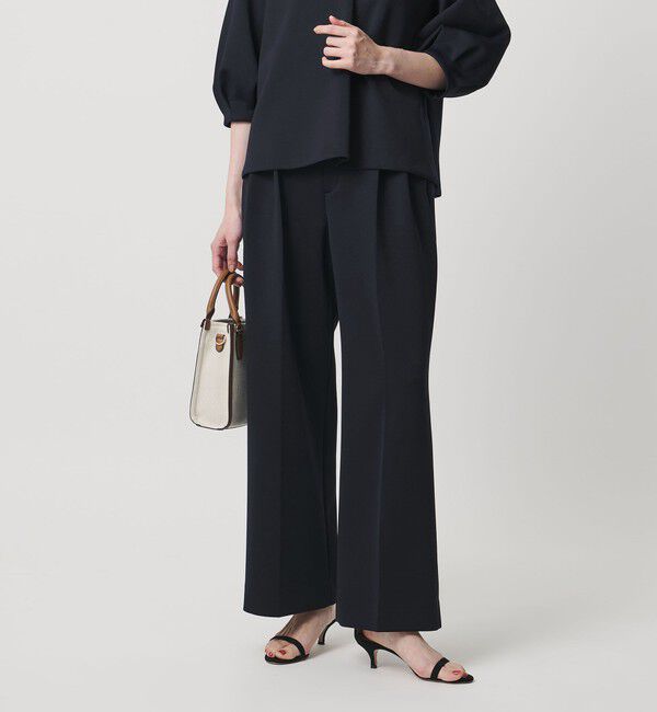 UNITED ARROWS「LIGHT SPONGY ワイドパンツ ‐ウォッシャブル‐」|その他|NAVY