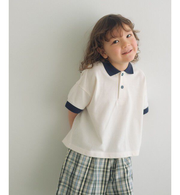UNITED ARROWS green label relaxing「バイカラー カノコポロシャツ / キッズ  100cm-160cm」|ポロシャツ|OFF WHITE