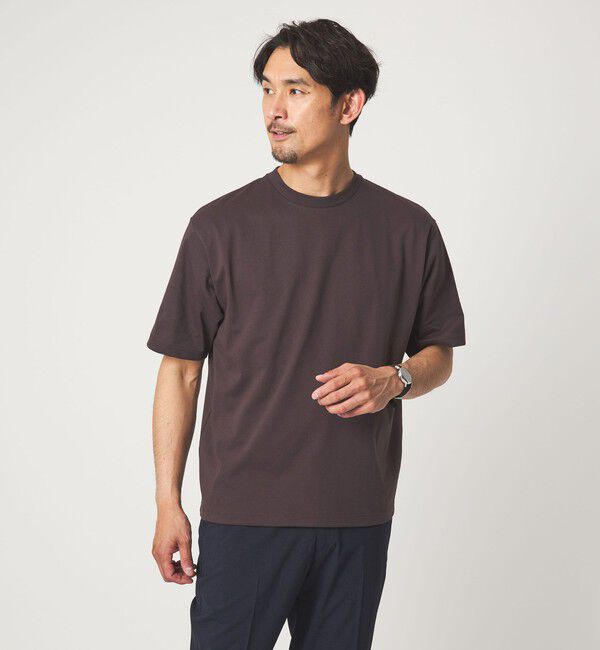 UNITED ARROWS green label relaxing「【WEB限定】JUST fit デイリー ワイド Tシャツ -吸水速乾・抗菌-」|Tシャツ・カットソー|DK.BROWN