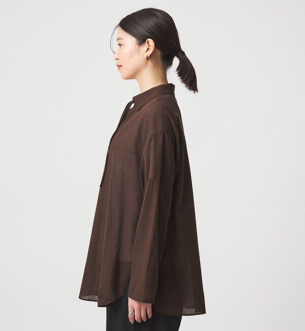 UNITED ARROWS green label relaxing「【WEB限定】＜at ease＞シアー スキッパー シャツ」|シャツ・ブラウス|