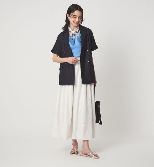 UNITED ARROWS green label relaxing「［size SHORTあり］ライト リネンライク ハーフスリーブ ジャケット UVカット 通気性」|テーラードジャケット|