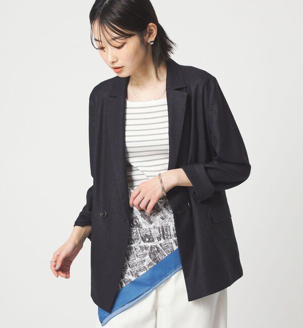 UNITED ARROWS green label relaxing「［size SHORTあり］ライト リネンライク ジャケット UVカット 通気性」|テーラードジャケット|