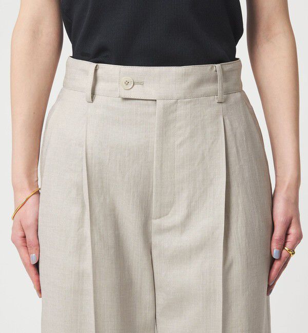 UNITED ARROWS green label relaxing「［size SHORT/TALLあり］ライト リネンライク ストレート パンツ UVカット 通気性」|スラックス|