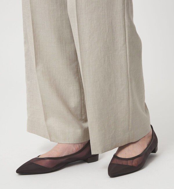 UNITED ARROWS green label relaxing「［size SHORT/TALLあり］ライト リネンライク ストレート パンツ UVカット 通気性」|スラックス|