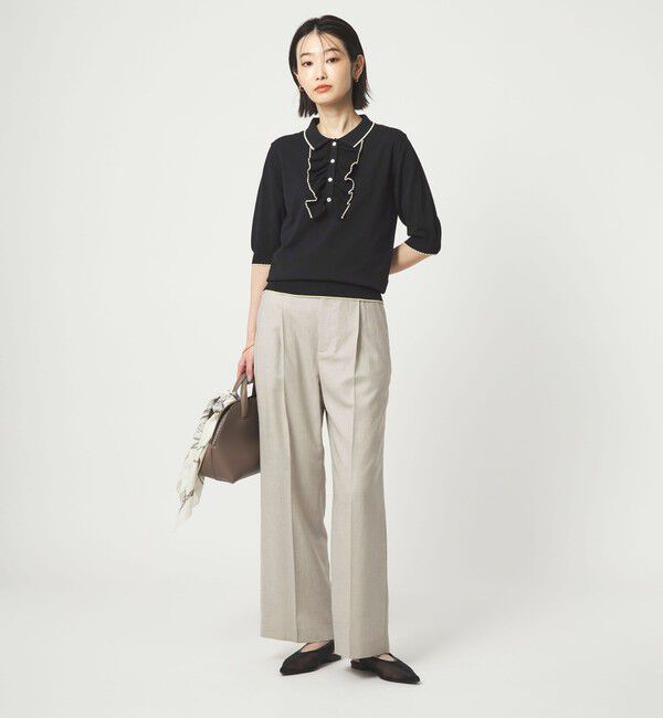 UNITED ARROWS green label relaxing「［size SHORT/TALLあり］ライト リネンライク ストレート パンツ UVカット 通気性」|スラックス|