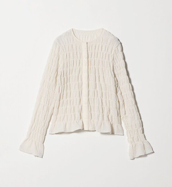 UNITED ARROWS green label relaxing「【WEB限定】＜at ease＞シアー サッカーライク クルーネック カーディガン」|カーディガン|