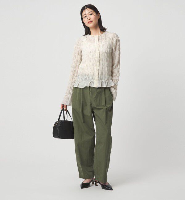 UNITED ARROWS green label relaxing「【WEB限定】＜at ease＞シアー サッカーライク クルーネック カーディガン」|カーディガン|