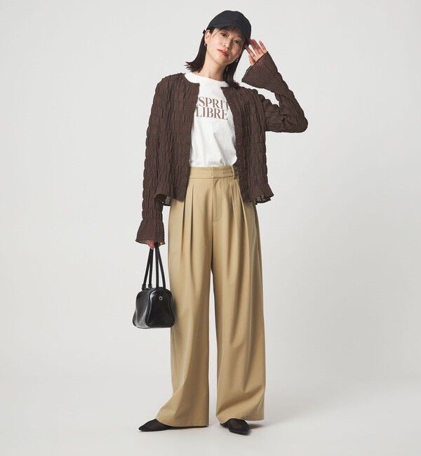 UNITED ARROWS green label relaxing「【WEB限定】＜at ease＞シアー サッカーライク クルーネック カーディガン」|カーディガン|