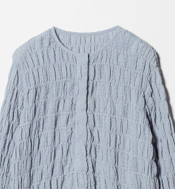 UNITED ARROWS green label relaxing「【WEB限定】＜at ease＞シアー サッカーライク クルーネック カーディガン」|カーディガン|