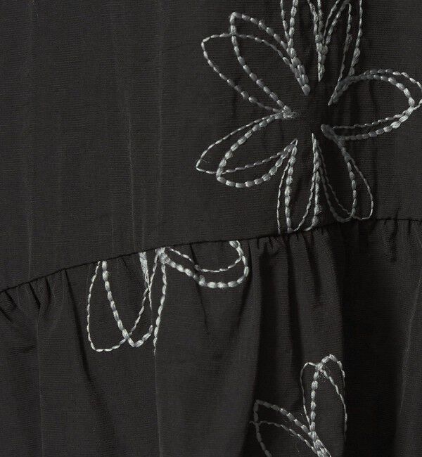 EMMEL REFINES「＜EMMEL REFINES＞EM フラワーシシュウ キリカエ ギャザー ワンピース」|ワンピース|