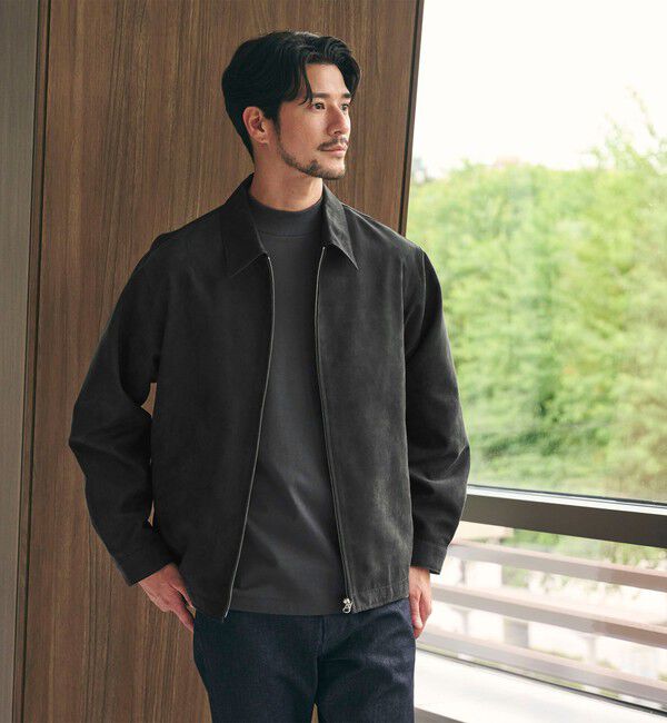 BEAUTY&YOUTH UNITED ARROWS「【WEB限定 WARDROBE SMART】スエードライク ジップ ブルゾン」|ブルゾン・スタジャン|BLACK