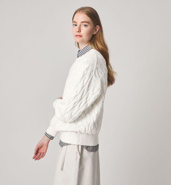 STEVEN ALAN「＜Steven Alan＞コットン ケーブル ニット」|ニット・セーター|
