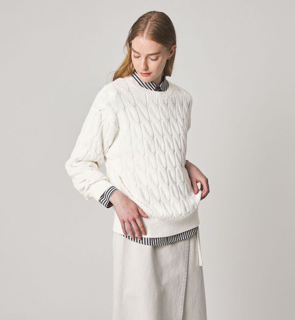 STEVEN ALAN「＜Steven Alan＞コットン ケーブル ニット」|ニット・セーター|