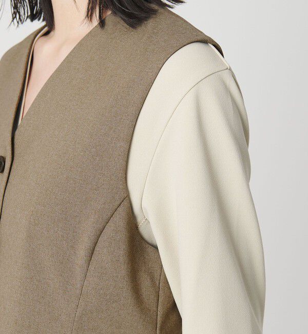 BEAUTY&YOUTH UNITED ARROWS「【WEB限定 Wardrobe DAILY MINIMAL】メランジ ペプラムベスト ウォッシャブル」|ベスト・ジレ|