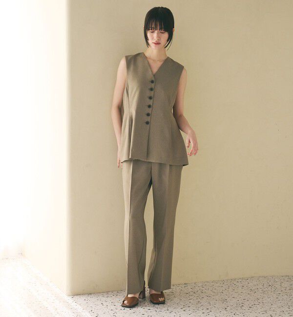 BEAUTY&YOUTH UNITED ARROWS「【WEB限定 Wardrobe DAILY MINIMAL】メランジ ペプラムベスト ウォッシャブル」|ベスト・ジレ|