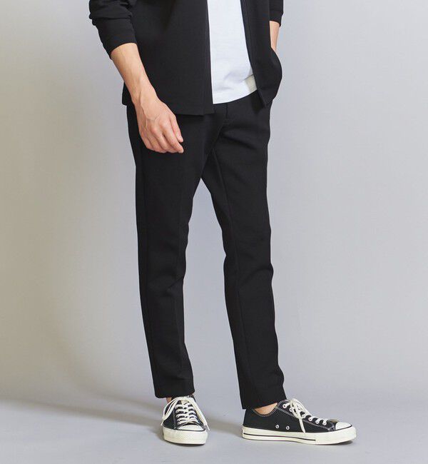 BEAUTY&YOUTH UNITED ARROWS「【WEB限定 WARDROBE SMART】ダブルニット ノープリーツ スラックス パンツ/セットアップ対応	【抗菌・防臭」|スラックス|BLACK