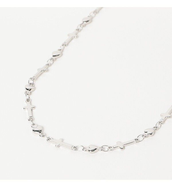 Ray BEAMS 「ステンレス クロス ＆ ハート ロング ネックレス」|ネックレス|